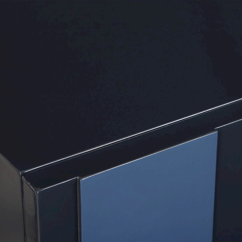 2-Door Glossy Blue Storage Cabinet - 34"H x 30"W x 16"D
